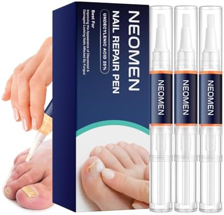 Neomen Nail Renewal Pen for Discolored, Damaged Nails – Toenails & Fingernails, 3 Count