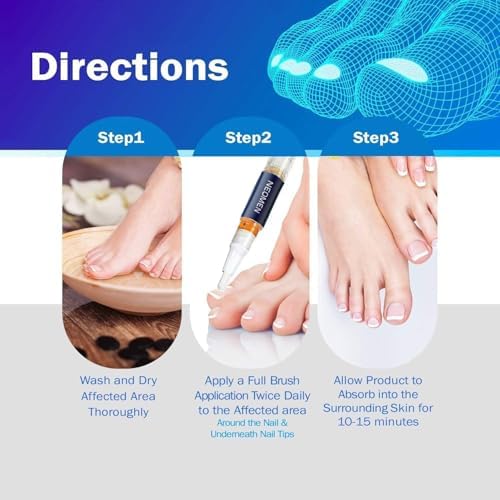 Neomen Nail Renewal Pen for Discolored, Damaged Nails – Toenails & Fingernails, 3 Count