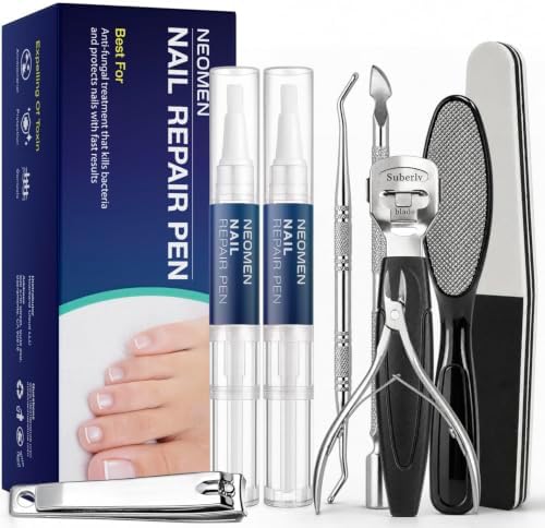 Neomen Nail Renewal Pen & Nail Tools Kit – Daily Care for Discolored, Damaged Nails, 2 Pens + Clipper Set