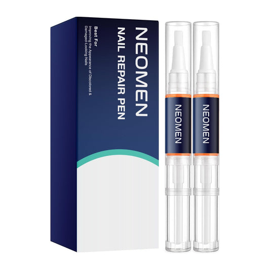 Two Neomen nail renewal pens with retail box on a white background