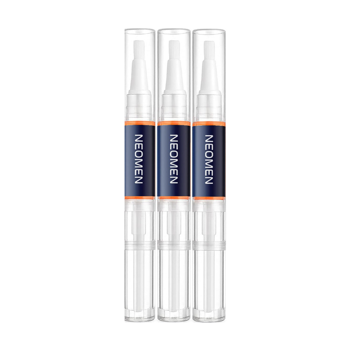 Three Neomen nail renewal pens on a white background
